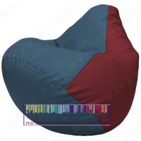 Бескаркасное кресло мешок Груша Г2.3-0321 (синий, бордовый)
